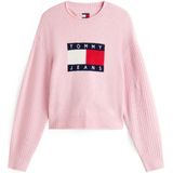 Tommy Jeans Trui Tjw Melange Flag Swe Dw0dw21782 T08 Mistic Pink Htr Dames Maat - XXS