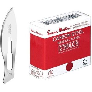 Swann Morton mesjes steriel 24 Swann Morton - RVS - Past op houder nummer 4 - Nummer 24