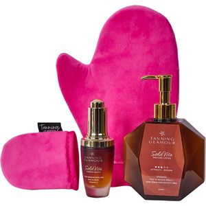 Tanning Glamour Ultimate Zelfbruiner Bundle – Lotion + Drops + Handschoenen | Egaler & Natuurlijk Bruin | Snelle Droogtijd