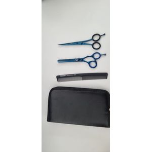 Belux Surgical Instruments/ set van 3 kapperschaar-uitdunschaar-haarkam+etui gratis