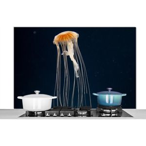Spatscherm keuken 120x80 cm - Kookplaat achterwand Kwal - Zeedier - Tentakels - Muurbeschermer - Spatwand fornuis - Hoogwaardig aluminium