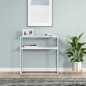 Console tafel Kuhmo sidetable glas 80x80x30 cm wit [en.casa]