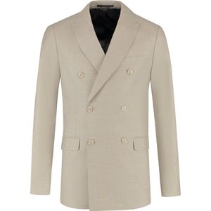 GENTS - Double-breasted colbert linnenlook - Polyblend - Zand - Maat 50/L