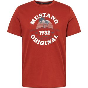 Mustang T-shirt warm-rood - maat XL