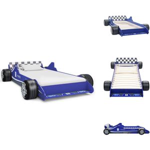 vidaXL Kinderbed - Kinderbedden - Bed - Bedden - Kinderbed raceauto blauw 90x200 cm