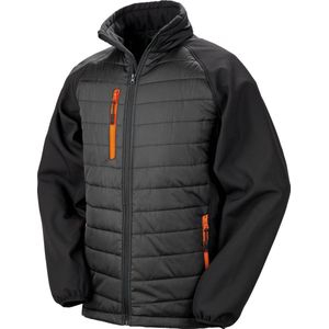 Black Compass gewatteerde softshelljas heren 'Result' Black/Orange - XL