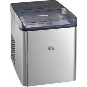 Vihes Ijsblokjes machine - 15 Kg - Met automatische reinigingsfunctie - Laag geluidsniveau - Zwart - Te gebruiken thuis, studio, kantoor, partijen - 9 ijsblokjes elke 6-12 minuten