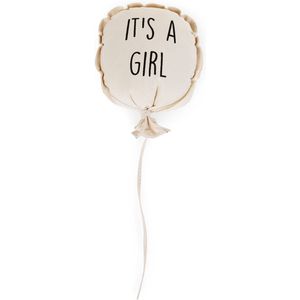 Canvas Ballon - It's A Girl - Muurdecoratie - 35x26x8 Cm