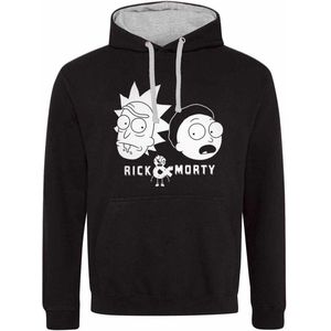 Rick And Morty - Pair (SuperHeroes Inc. Contrast Pullover) Hoodie Black-L