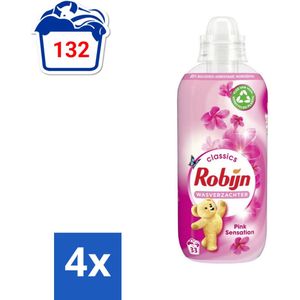 Robijn Classics - Wasverzachter - Pink Sensation - 33 Wasbeurten - Voordeelverpakking - 4 stuks