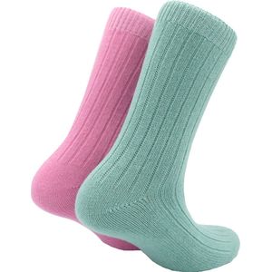 The Sockmaker sokken dames 36-41 - 2-pack Cashmere - duurzaam - Blue and Pink