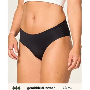 Moodies - Incontinentie Ondergoed - Zwart - Hiphugger Laser-Cut - Gemiddeld - Zwaar Kruisje