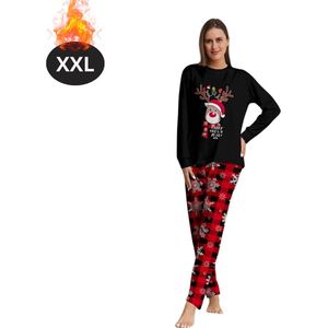 Livano Kerst Pyjama - Dames - Kerstpyjama - Vrouwen - Slaapkleding Volwassenen - Set - Broek - Shirt - Christmas - Maat XXL