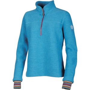 Ivanhoe wollen trui voor dames Dina half Zip Turquoise - Blauw