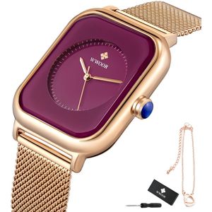 WWOOR - Horloge Dames - Cadeau voor Vrouw - 40 mm - Rosé Paars