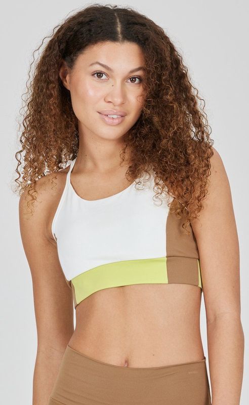 Athlecia Sport bh 'Sukey'  lichtbruin / geel / wit