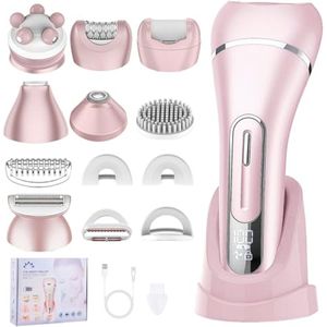 7-in-1 dames scheerapparaat en lichaamstrimmer, waterdicht voor intieme zones, bikini en meer