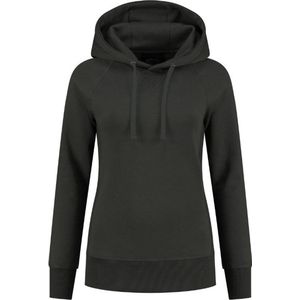 Lemon & Soda Heavysweat raglan sweater met capuchon voor dames donkergrijs maat M