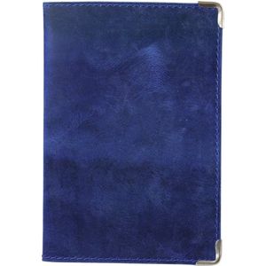 Paspoorthoes leer kobalt/blauw - Leren paspoort cover - Paspoort hoesje mapje - Paspoorthouder echt leer