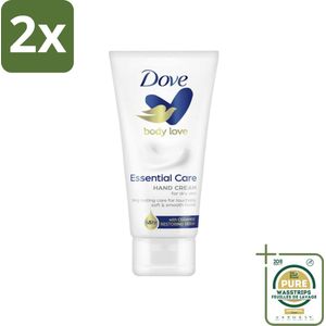 Dove - Handcrème - Body Love Essential Care - Hydraterend - Droge huid - 75 g - Voordeelverpakking - 2 stuks - Handcrème - Droge huid