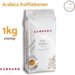 Pure Arabica Koffiebonen 1kg - Caffè Carraro - Italiaanse Espresso koffie - Geurig en bloemig - Voor Delonghi, Siemens, Jura, Moccamaster, Krups, Philips, Sage koffiezetapparaten
