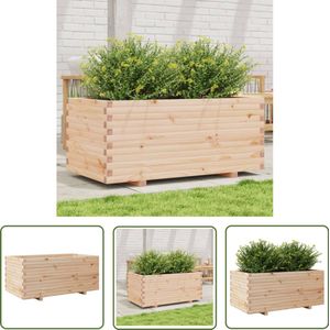 The Living Store Plantenbak 110x60x49,5 cm massief grenenhout - Plantenbak - Houten Plantenbak - Buitenplanter - Balkon Planter - Terrasdecoratie