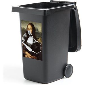 Container sticker Mona Lisa - Zwart - Wit - Da Vinci - 40x60 cm - Kliko sticker