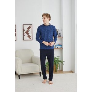 Heren Pyjama Set Robin / Indigo kleur / maat 5XL / 100% Katoen
