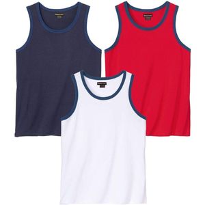 ATLAS FOR MEN - Set van 3 tanktops Beach Sport - Heren - Verkrijgbaar in grote maten - L