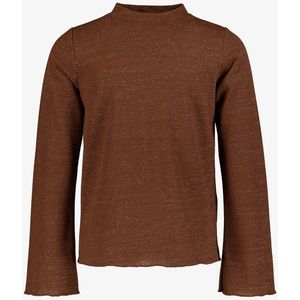 TwoDay meisjes top met lange mouwen en glitters bruin - Maat 134/140