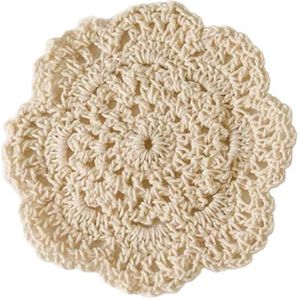 40 CM Ronde Katoenen Placemat Gehaakte Bloemen Kan... - Vicedeal