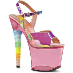 Pleaser - UNICORN-711T Sandaal met enkelband, Paaldans schoenen - Paaldans schoenen - 41 Shoes - Roze