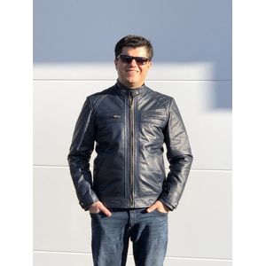 Dera Dore - Heren Leren Jas - Echt en Origineel Schapenleer - Luxe en Stijlvol Jas - Donker Blauw - XXL