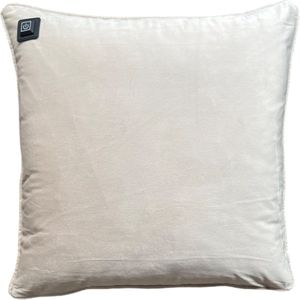 Warmpi® Draadloos Warmtekussen incl. Warmpi® Powerbank (10.000mah) - Fluweel - Beige - Elektrisch verwarmd sierkussen met geïntegreerde kabel van 3m voor opwarming via stopcontact of USB Poort - 3 standen - Kussen 45x45 cm - Zachte Velvet stof