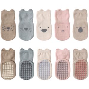 5 paar sokken baby peuter ABS antislip sokken dierenmotief sokken katoenen sokken