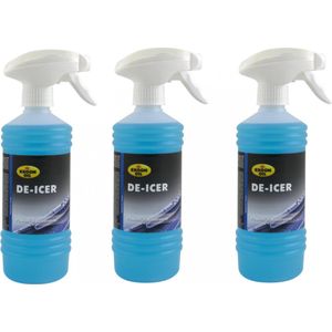 3-pack - Kroon Oil - De-Icer - Antivries Spray- Ruitenontdooier- 1,5 L  - Anti vries- Set van 3