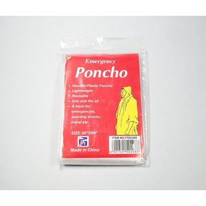 Oranje Wegwerp Poncho . One size fits all. Dames, heren, kinderen. Lichtgewicht. Noodponcho. Regenkleding. Licht en compact.