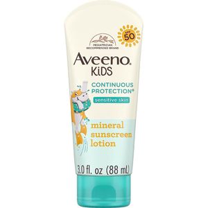 Aveeno Kids Continuous Protection Zinc Oxide Mineral Sunscreen Lotion, Zonnebrand- SPF 50
