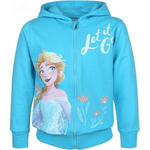 Frozen Disney - Blauwe hoodie met rits voor meisjes / 116