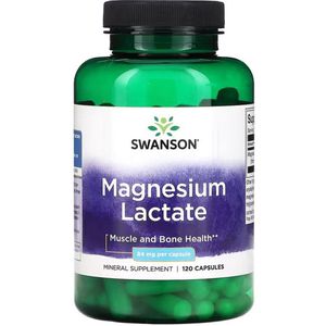 Swanson Premium Brand - Magnesium Lactaat - Mineraalsupplement - 84 mg per Capsule