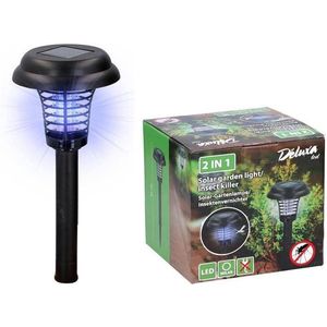 Deluxa Anti Muggenlamp - Solar Lamp Buiten - Muggen Lamp - Vliegenlamp Insectenlamp - Geurloos