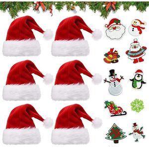 We kerstmuts kerstmuts pluche rand kerstfeest rood kerstmuts Sinterklaas dik