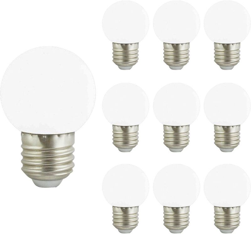 VITO LED Lamp G45 E27 - 2W (vervangt 15W) - 120lm - 6400K Koel Wit - 180-240V - Flikkervrij - Energiezuinig - 10 stuks