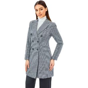 Versano Valentina NG Dames Mantel Manteljas 3 kwart Winterjas S - Pied de Poule