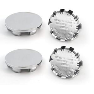 Universele Naafdoppen 4 Stuks - Zilveren Wieldoppen 56mm voor Auto's