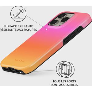 Burga, Beschermhoes Geschikt voor Apple iPhone 16 Pro Max MagSafe Tough Schokbestendig model Sunset Club, Veelkleurig