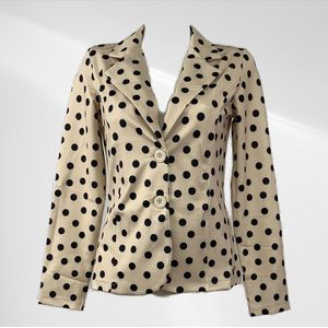 Angelle Milan - Casual blazer - Beige met zwarte stippen - Travelstof - Maat XXL - In 5 maten verkrijgbaar