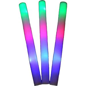 Led foam stick - lichtstaaf - 4x stuks - multi colour - 45 cm