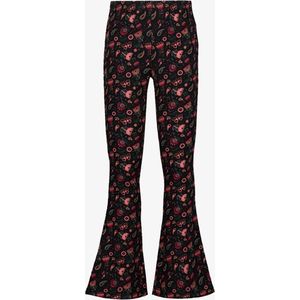 TwoDay meisjes flared broek zwart met print - Maat 170