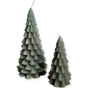 Rustik Lys - Set - Kerstboomkaarsen - Forest - 20 en 12 cm hoog